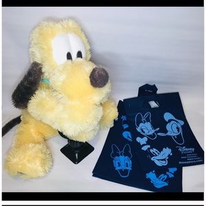 NWOT Disney Store Pastel Pluto + FREE 2 Tote Bags